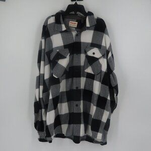 Wranglers Men's Black White Plaid Flannel Shirt Size 2XL